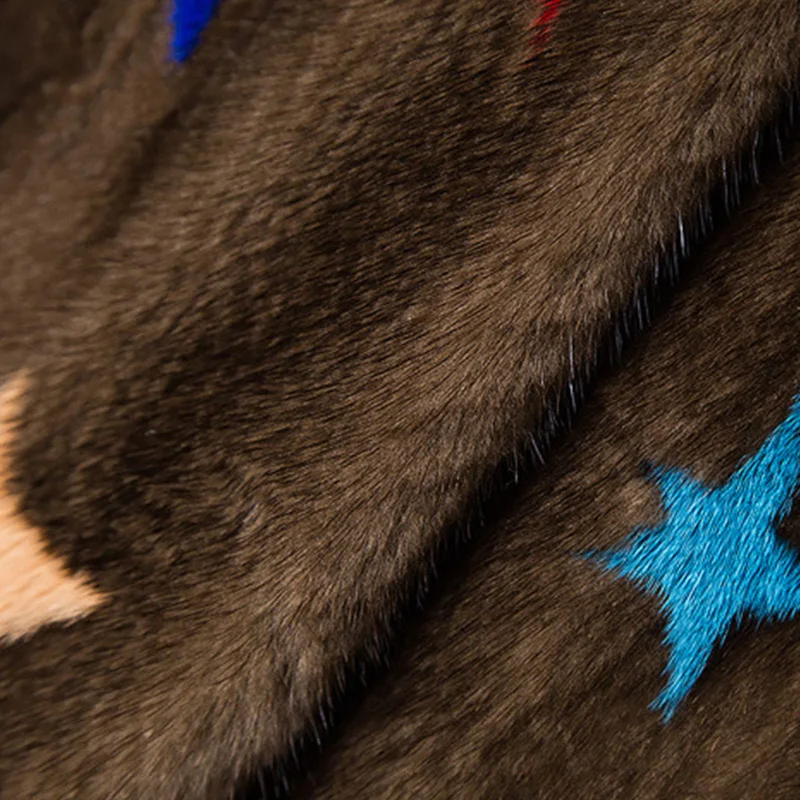 Женская импортная норковая шуба Ftangaiur 2021 повседневная с отложным воротником и