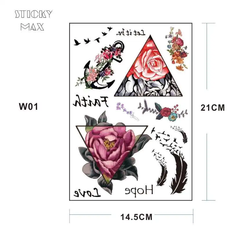 18 шт. на ваш выбор 2017 новейшая Акварельная Геометрическая Флора временная