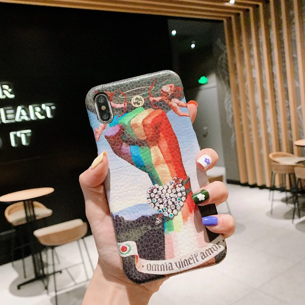 Модный брендовый чехол для iPhone X 8 Plus 6 6 S 7 Plus XR Xsmax роскошный классический ретро Goya полупакет жесткий чехол для телефона Funda
