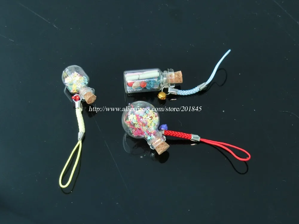 20 шт. стеклянная бутылка с искусственным кулоном украшение длинное нейлоновое