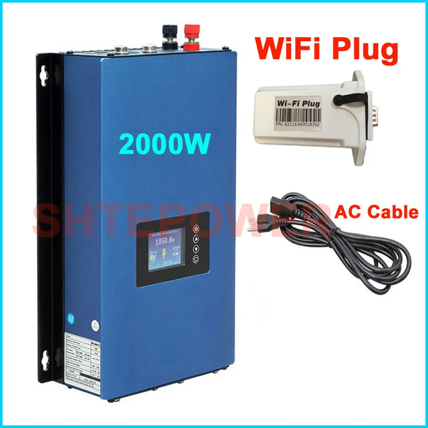 2000 Вт MPPT солнечный Grid-Tie Инвертор DC 45-90 в AC 220 В 230 240 с wifi вилкой и режимом разрядки