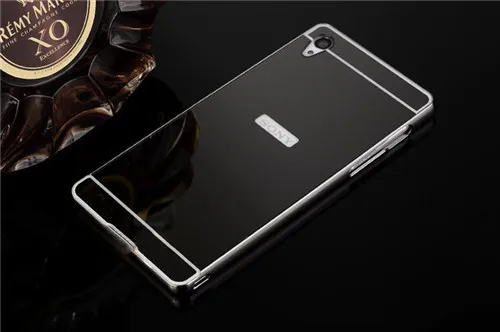 Роскошный позолоченный алюминиевый чехол для sony Xperia Z2 Z3 Z5, акриловый зеркальный хромированный чехол - Цвет: Черный