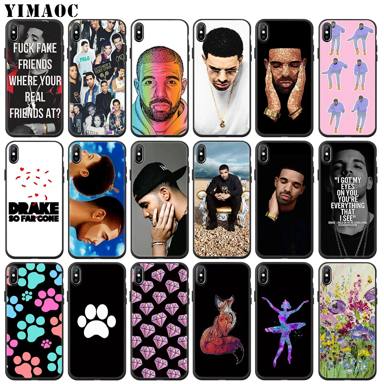 Мягкий силиконовый чехол для телефона YIMAOC Drake iPhone 11 Pro XS Max XR X 6 6S 7 8 Plus 5 5S SE 10 из ТПУ с