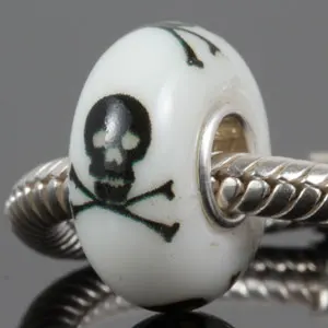 Skull Crossbones Choruslove страшный череп Шарм подлинный 925 Серебряный Скелет Бусины fit Pandora Подвески Хэллоуин ювелирный браслет сделай сам - Цвет: Skull Crossbones