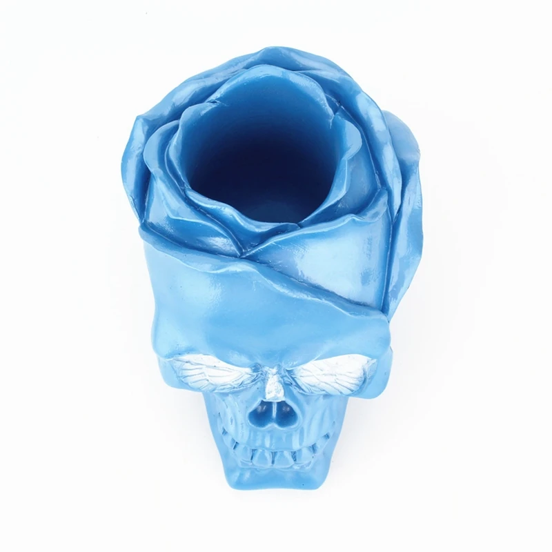 Макияж Череп Смола коробка для хранения трубка креативная синяя Роза собачья