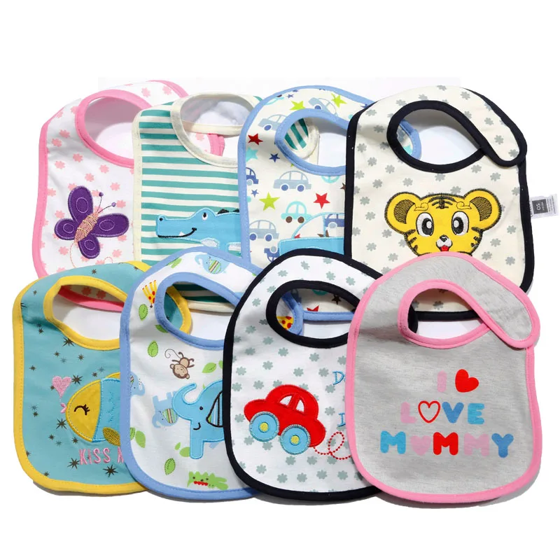 

5pcs/lot Carter's Baby Bibs Cartoon Cute Boys Girls Burp Cloths Cotton Waterproof Saliva Towel Newborn Wear Accessories