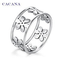 cacana stainless steel rings for women five petals fashion jewelry wholesale no r41