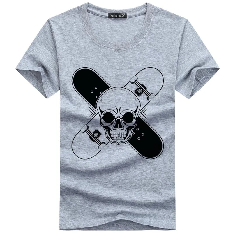 Футболка мужская с принтом черепа повседневная смешная рубашка кроссборда белая