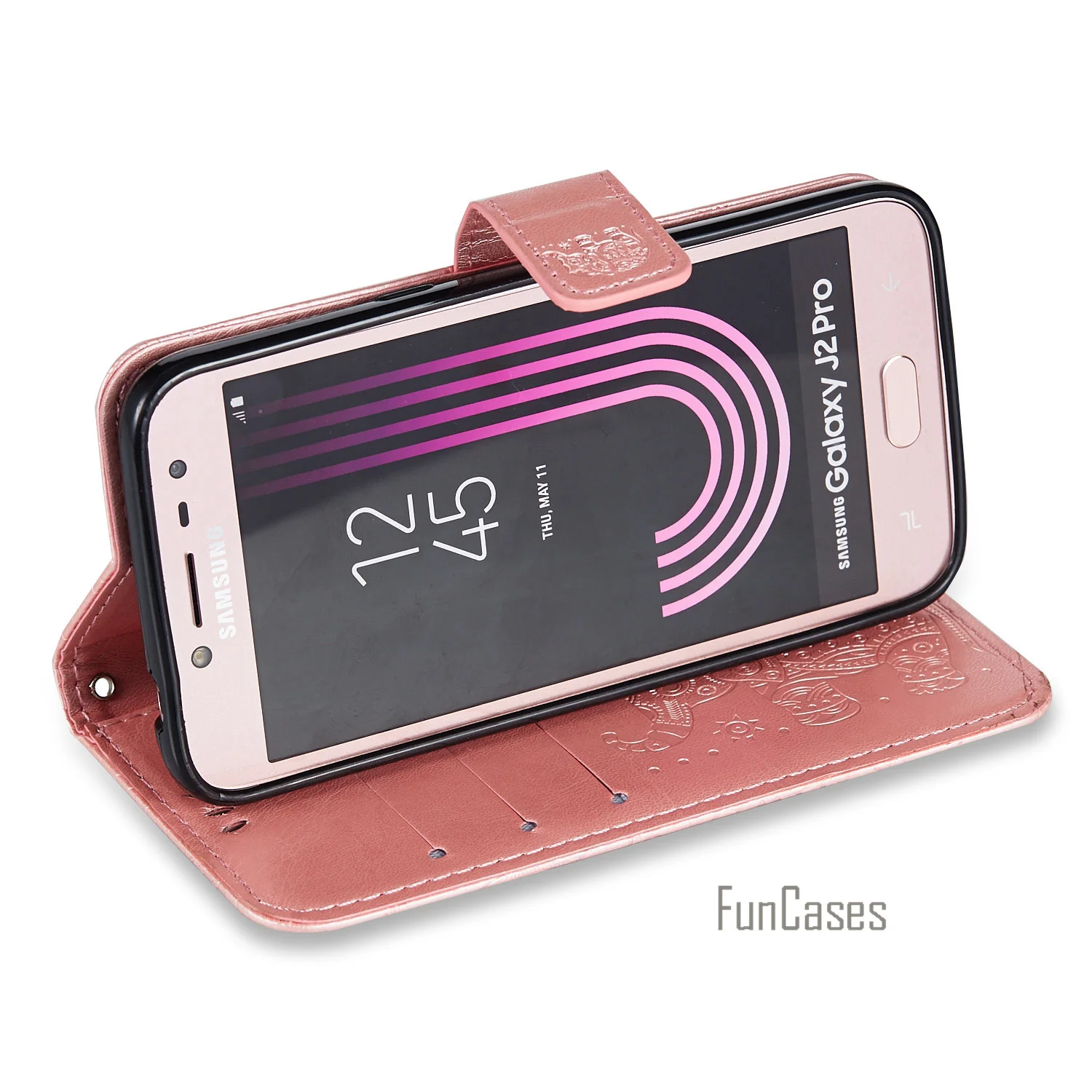 Один Цвет флип чехол для телефона с рисунками Capinha samsung J2 Pro 2018 держатели клипсы