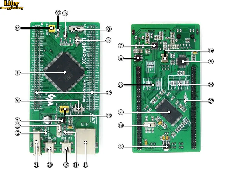 Плата STM32 STM32F407IGT6 MCU core Board с IOs USB Ethernet NandFlash Cortex-M4 макетная плата = XCore407I | Компьютеры
