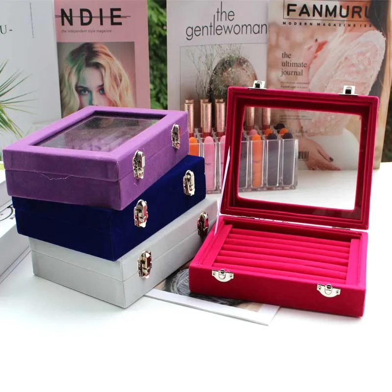 Модные коробки для ювелирных изделий бархатный Набор демонстрации дорожная