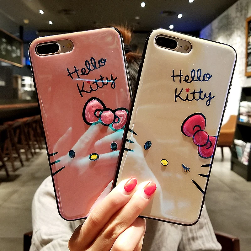 Чехол для iPhone 8 plus с милым рисунком котенка мягкий чехол X 6 S 6splus 7 + ремешок |