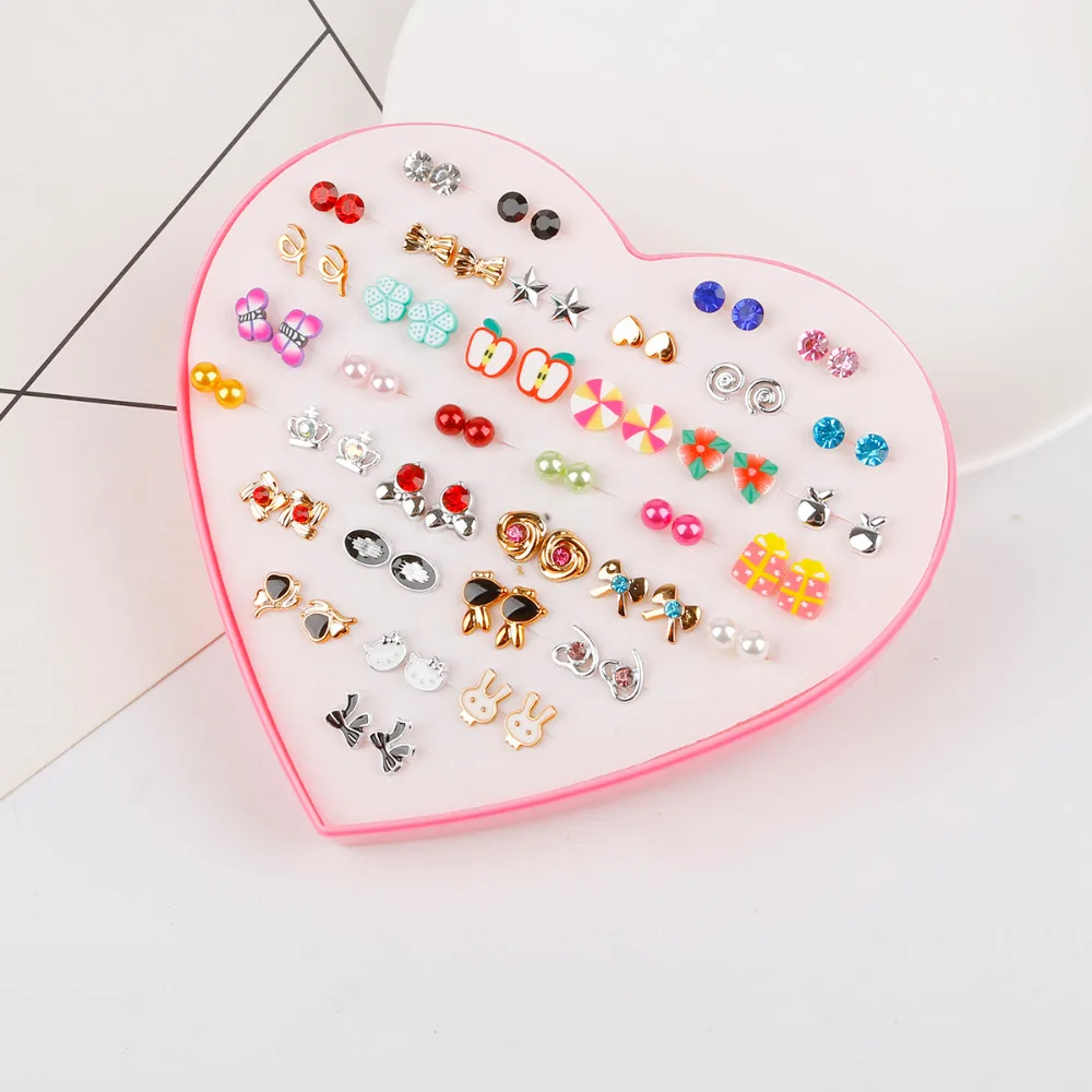 Новый набор сережек из 36 пар в смешанном стиле с мультяшным рисунком, гипоаллергенные, для женщин, девочек, дочерей, модные подарки, ювелирные изделия.