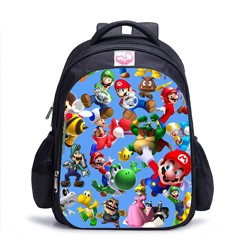 1Pc 002 16 дюймов игры Mario Bros Sonic детские школьные сумки ортопедический рюкзак детский школьный рюкзак для мальчиков и девочек Mochila Infantil сумки с рисунком - Цвет: 1Pc 002