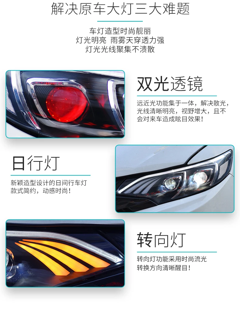 KOWELL автомобиль стайлинг фары для Honda Fit фары DRL Объектив Двойной Луч Ксенон Benz Led бар стиль