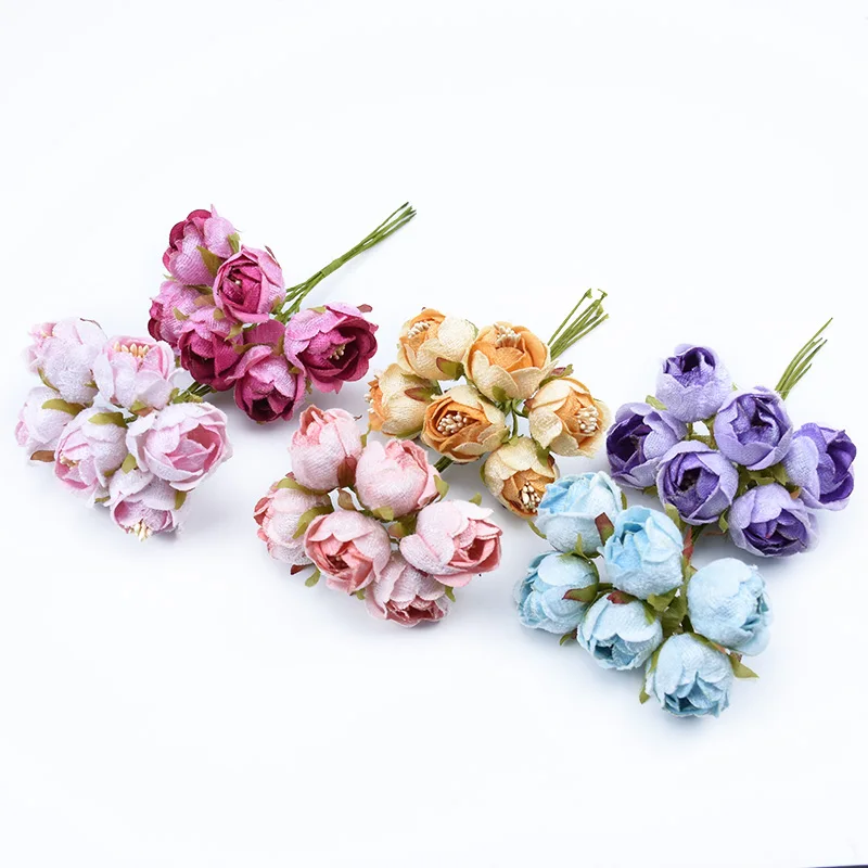 6 шт. Рождественские декоративные цветы венки искусственные растения для