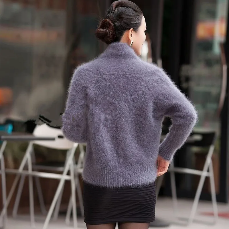 2020 New 100% Mink Cashmere Sweater Women Cardigan Winter Coat High Quality Fashion Thickened Loose Soft Female 5 Colors |