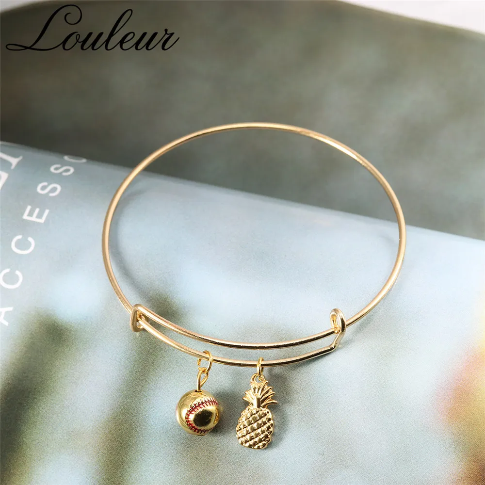 Louleur 2019 золотой цвет из нержавеющей стали бейсбольный браслет для мужчин
