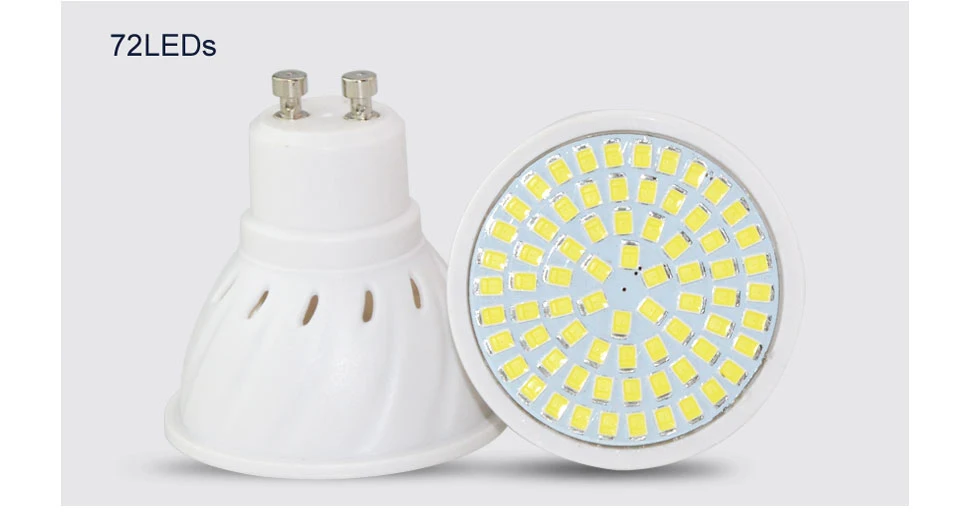 10 шт. GU10 светодиодный Лампа 220 V 110 V Светодиодный прожектор 4 Вт 6 Вт 8 Вт 36 54 72 SMD2835 Светодиодная настольная лампа для внутреннего освещения 2800-6500 к с теплым белым светом