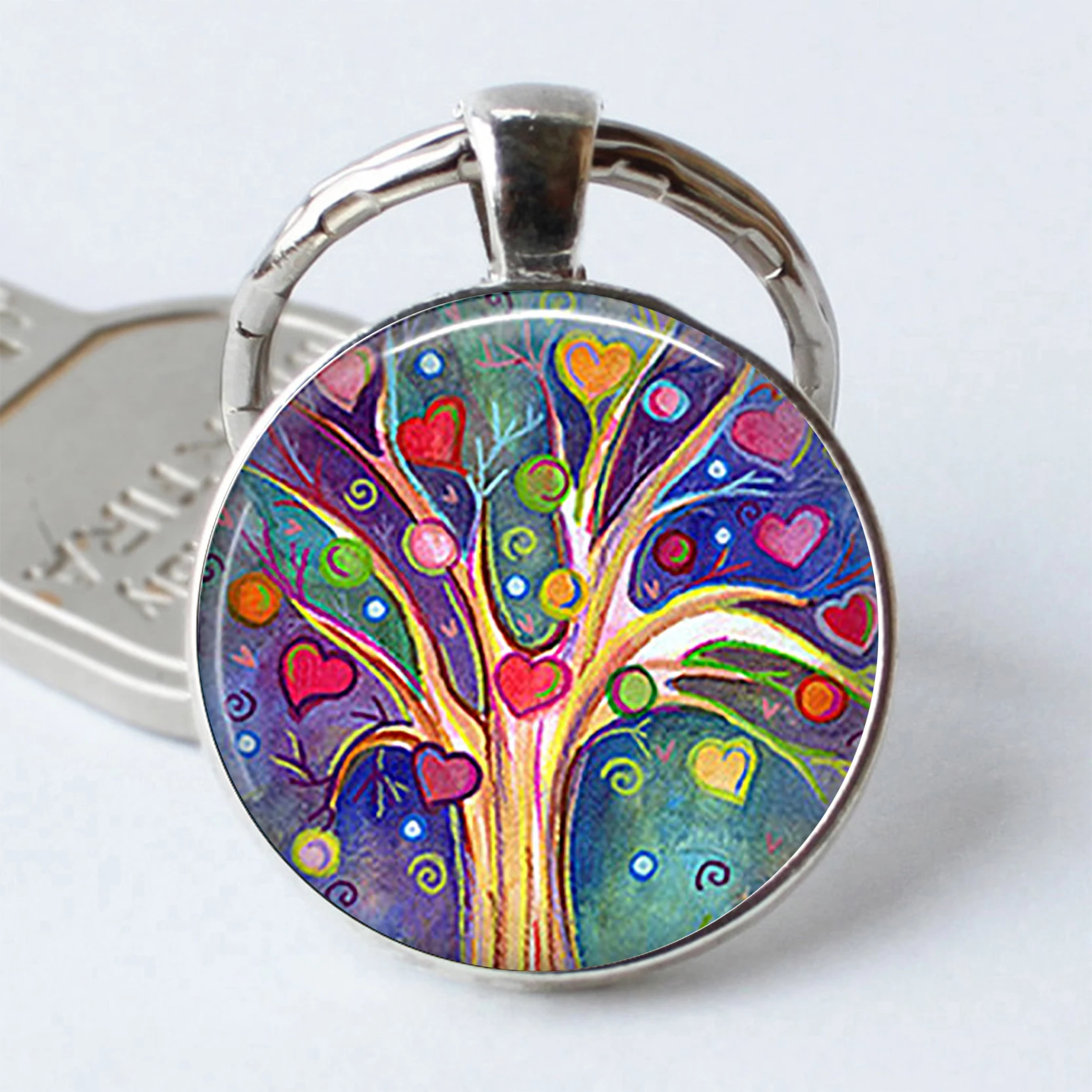 Кольцо брелок с имитацией дерева|tree key chain|key chain ringkey |