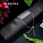 Регулируемый браслет HIBRIDE для женщин, украшение из циркония, белое золото, B-012