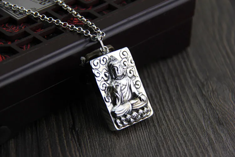 Uglyless S 925 Thai Silver Shakyamuni Buddha Pendants Unisex Religious Men Women Necklaces without Chains Engraved Fine Jewelry | Украшения