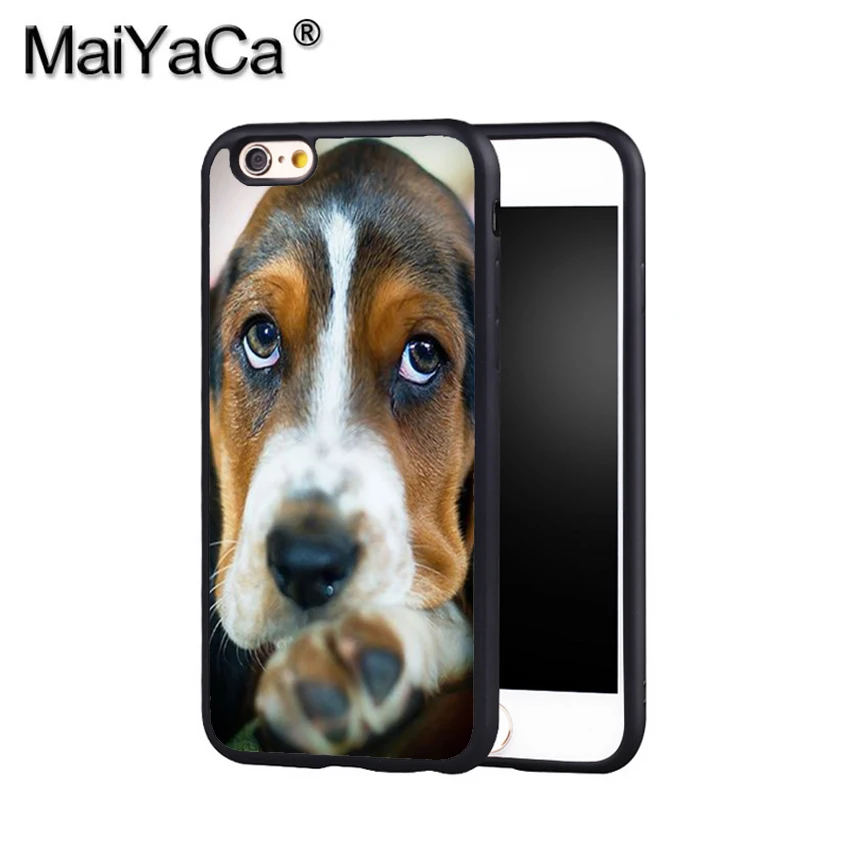 MaiYaCa Basset Hound dog puppies 6 Phone Case Cover For Iphone X 8 6S Plus 7 5 5S 5C 4S SE Print Soft Rubber |