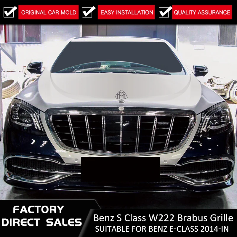 Новая решетка S-класса для Mercedes Benz W222 Sedan Chrome Front Racing 2015-2018 S320 S400 S350 S500 S450 отличная