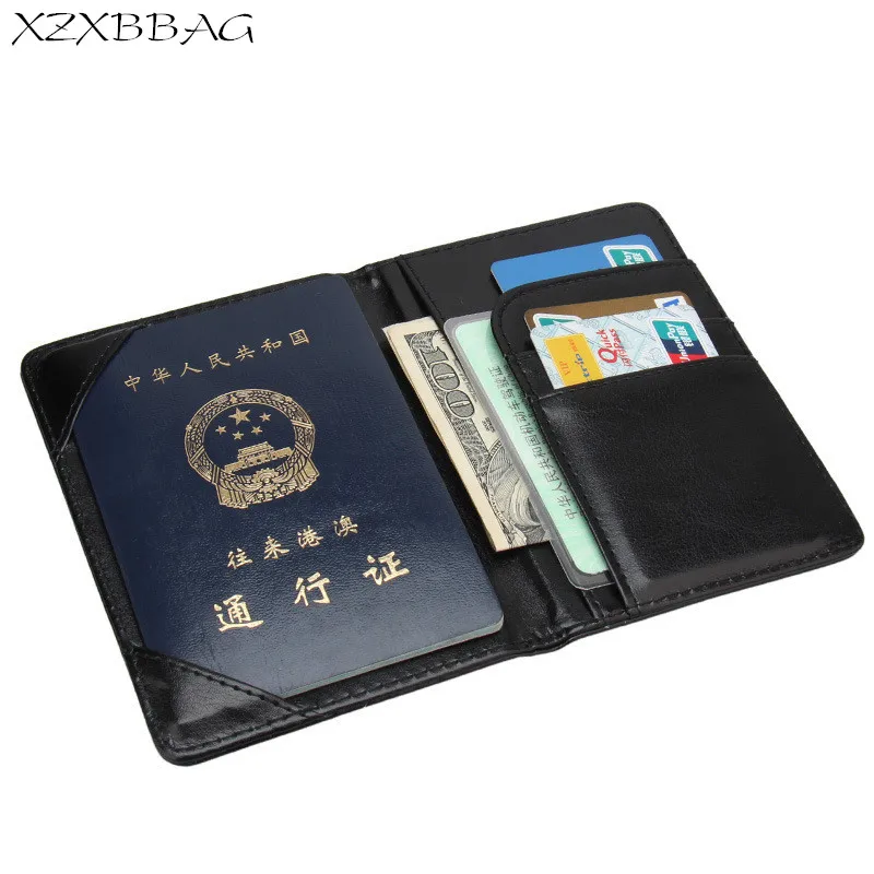 

XZXBBAG Multifunction PU Travel Passport Bag Men Driving license Case Protective Sleeve Male Passports Covers Card Ticket Holder