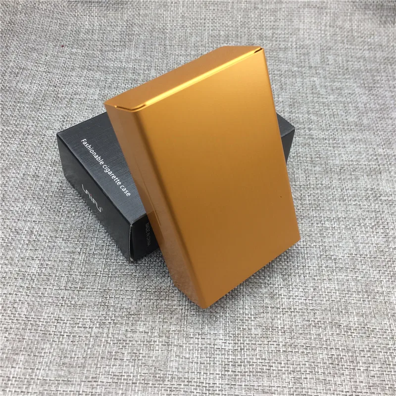 Solid Golden Color Индивидуальный леопардовый чехол для сигарет, ультра тонкий алюминиевый сплав, коробка для сигарет с лазерной гравировкой, не выцветает - Цвет: Solid Golden Color