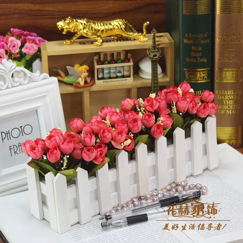 Набор кастрюль деревянный забор декоративный цветочный Шелковый комнатный стол