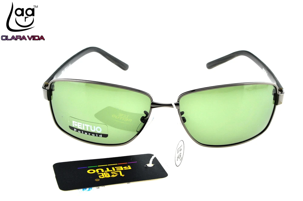 

=clara Vida= Custom Made Nearsighted Minus Prescription Cool Rectangle Tr90 Temple Designers Mens Polarized Sunglasses -1 To -6