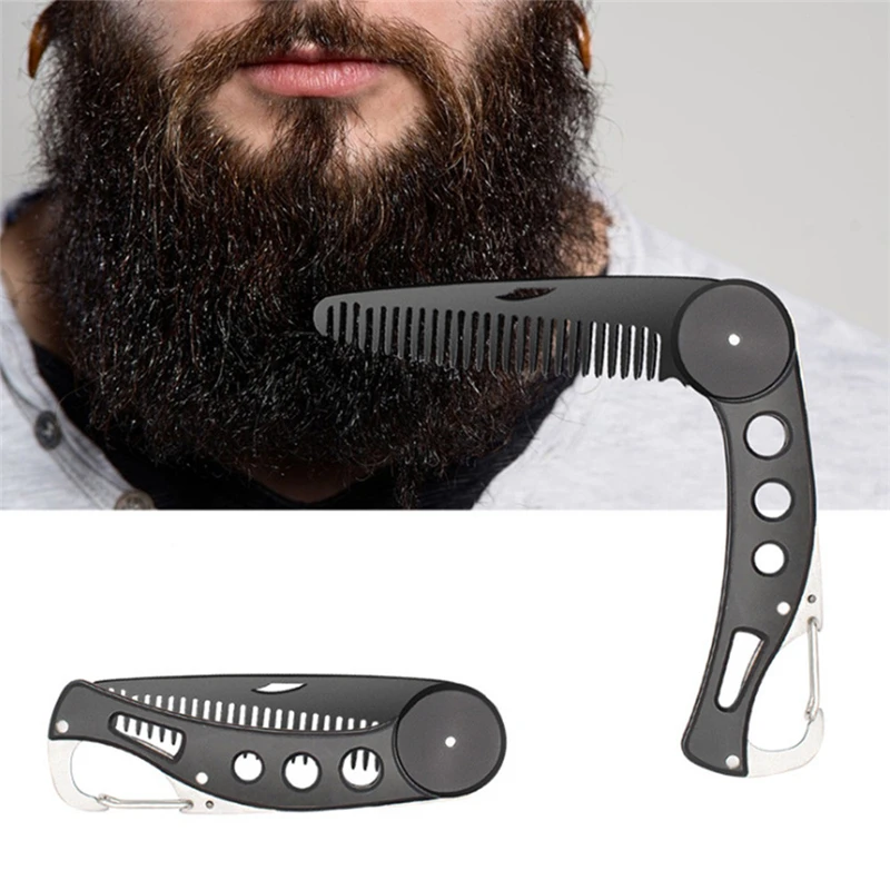 

Mens Womens Beauty Handmade Folding Pocket Clip Hair Moustache Beard Comb Male Mustache Shaving Comb High Quality