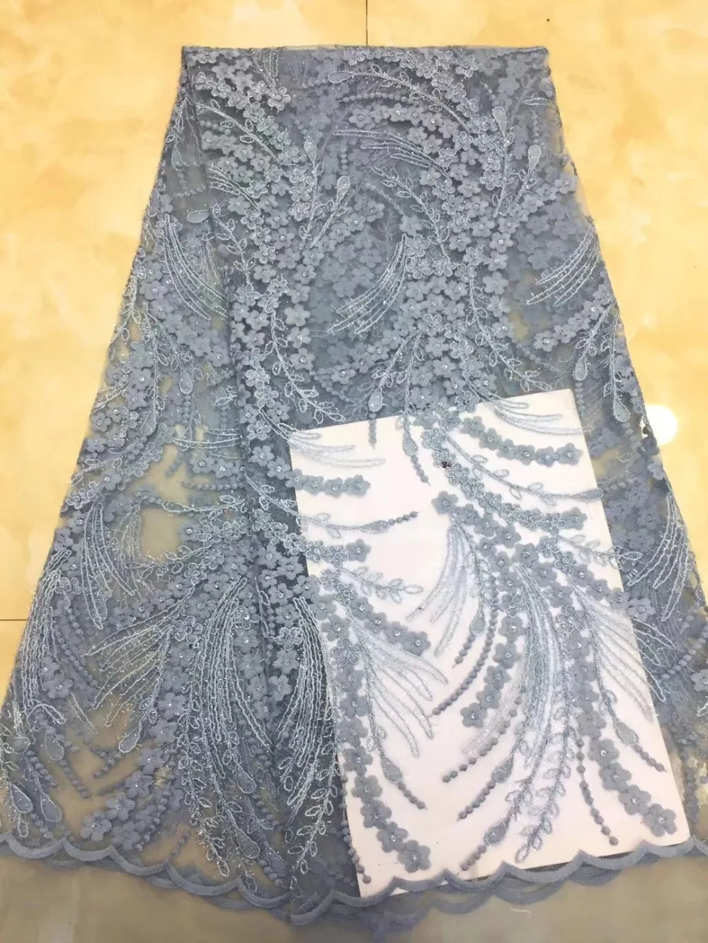 Бесплатная доставка 5 ярдов/комплект Африканское кружево с маленькими блестками