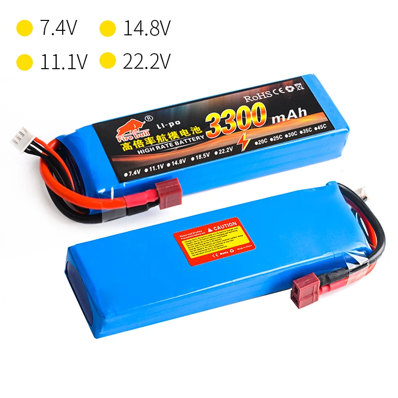 HUONIU 7 4 V 11 1 14 8 22 2 3300mAh 25C 2S 3S 4S 6S перезаряжаемая литий-полимерная батарея XT60 T другая