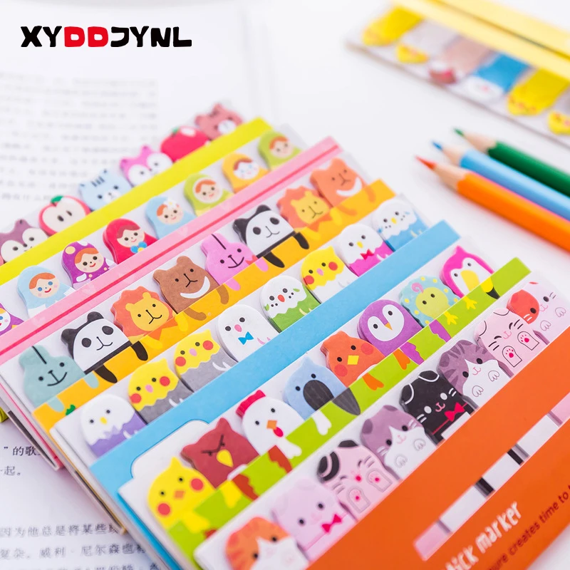 1 шт Kawaii Канцелярские блокноты для заметок, креативные милые животные, стикеры для заметок, школьные принадлежности, бумажные наклейки