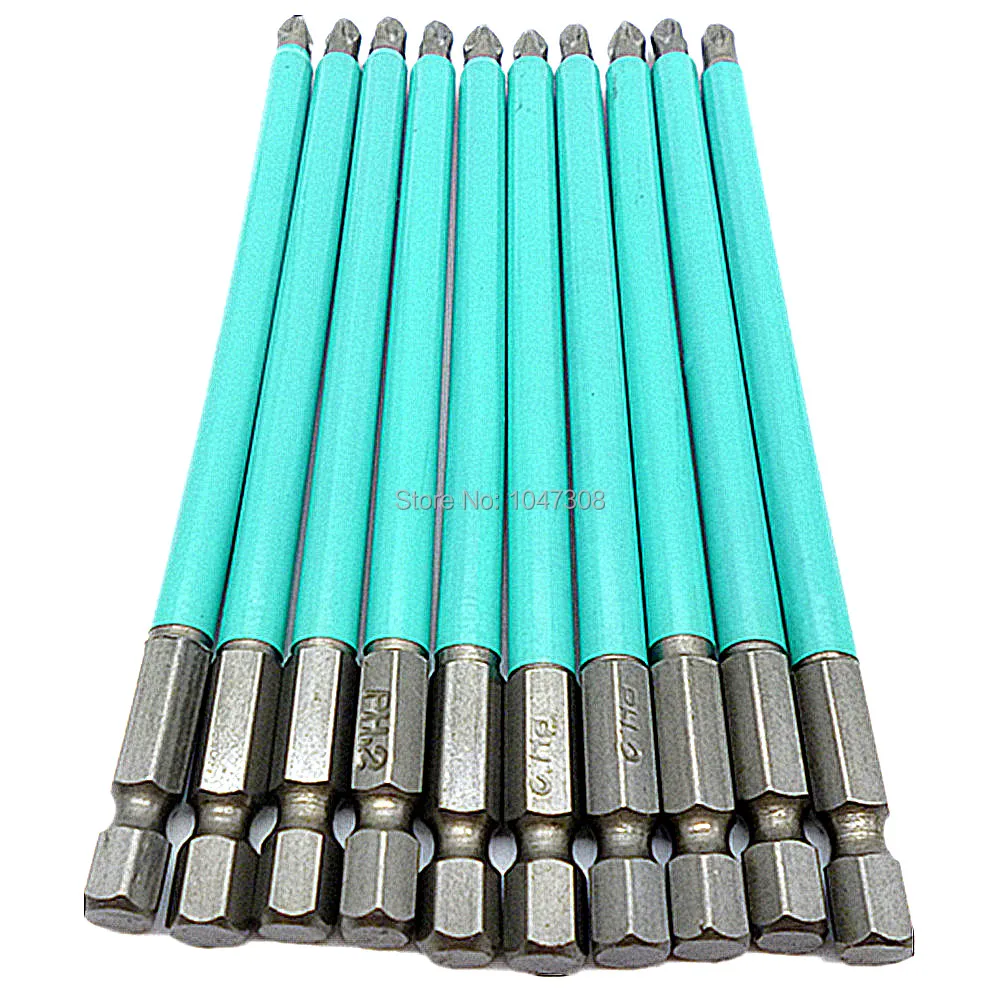 

10pcs Anti Slip Electric Screwdriver Bits Ph2 Long 125mm Magnetic Single Head Driver Bits Phillips Impact Screwdriver Drill Bits