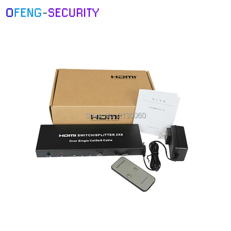 HDMI сплиттер 2X6 hdmi удлинитель над одной кошкой 5E/6 поддержка 3D 1080 P с пультом