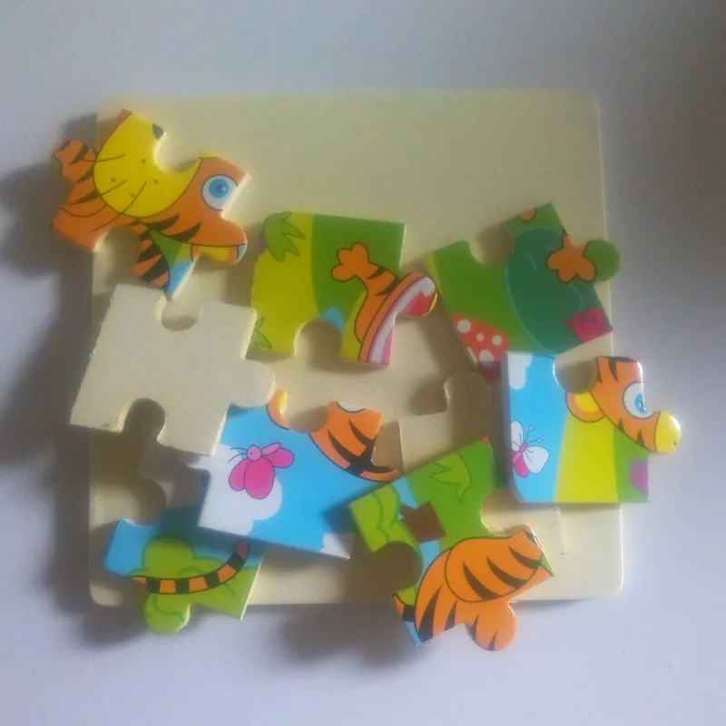 1 шт. формы в виде животных деревянные головоломки игрушки для детей развивающие
