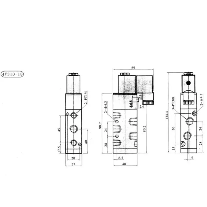 Электромагнитные клапаны клапан управления воздушным газом 3/8 дюйма BSP 2 Позиции 5