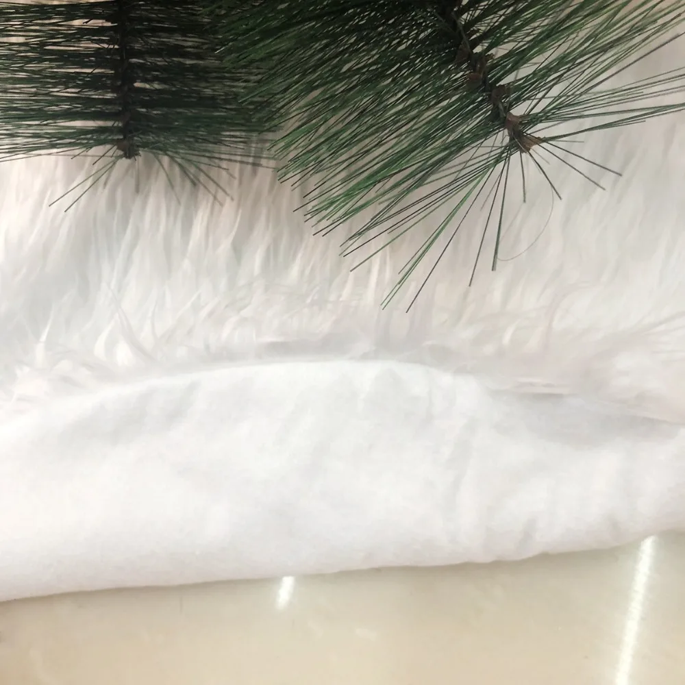 White Snow Plush Christmas Tree Skirt Base Floor Mat Cover Merry tree ornaments New Year Decorations For Home 25 | Дом и сад