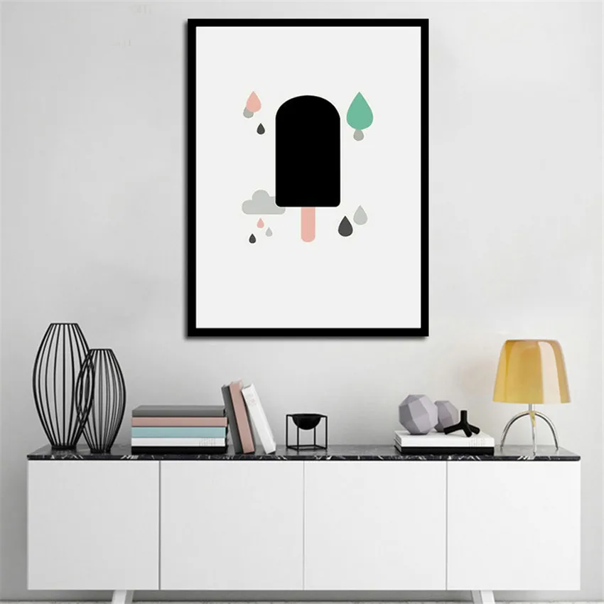 Modern Painting Heart Letters Poster Black and White Canvas Pictures for Living Room Nursery Wall Picture Girl Decor | Дом и сад