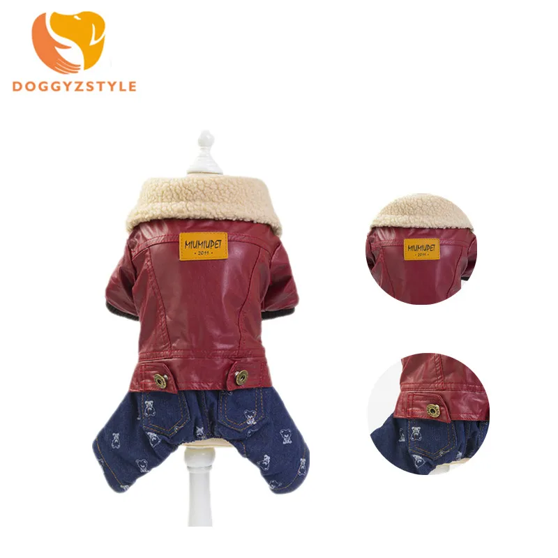 DOGGYZSTYLE, ветрозащитные Комбинезоны из ПУ, одежда для собак, комбинезоны с домашними животными, кожаная одежда, пальто для больших собак, чихуахуа, французского бульдога