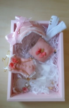 one set 6 шт./компл. изысканное платье blyth куклы розовые кружевные колготки повязка на голову элегантный китайский веер для azone s, OB24 куклы аксессуары - Цвет: one set
