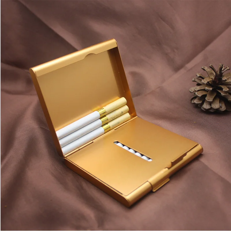 New Aluminum Cigarette Case Double Open Metal Holder Cigar Box Tobacco Pocket Storage Container Smoking Accessories | Дом и сад