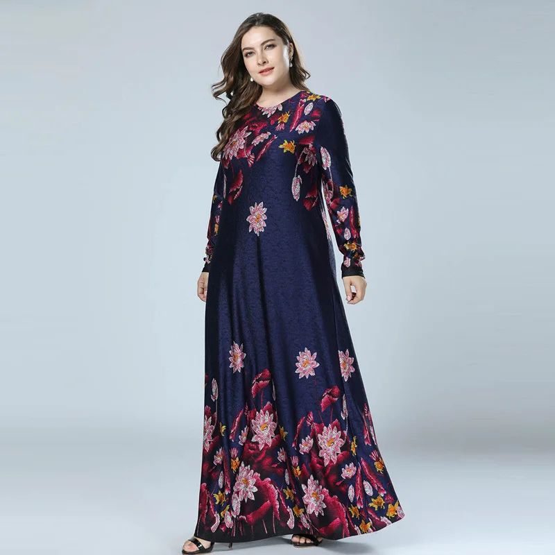 Женское кимоно с цветочным принтом Abaya мусульманское Макси-платье из Дубая абайя