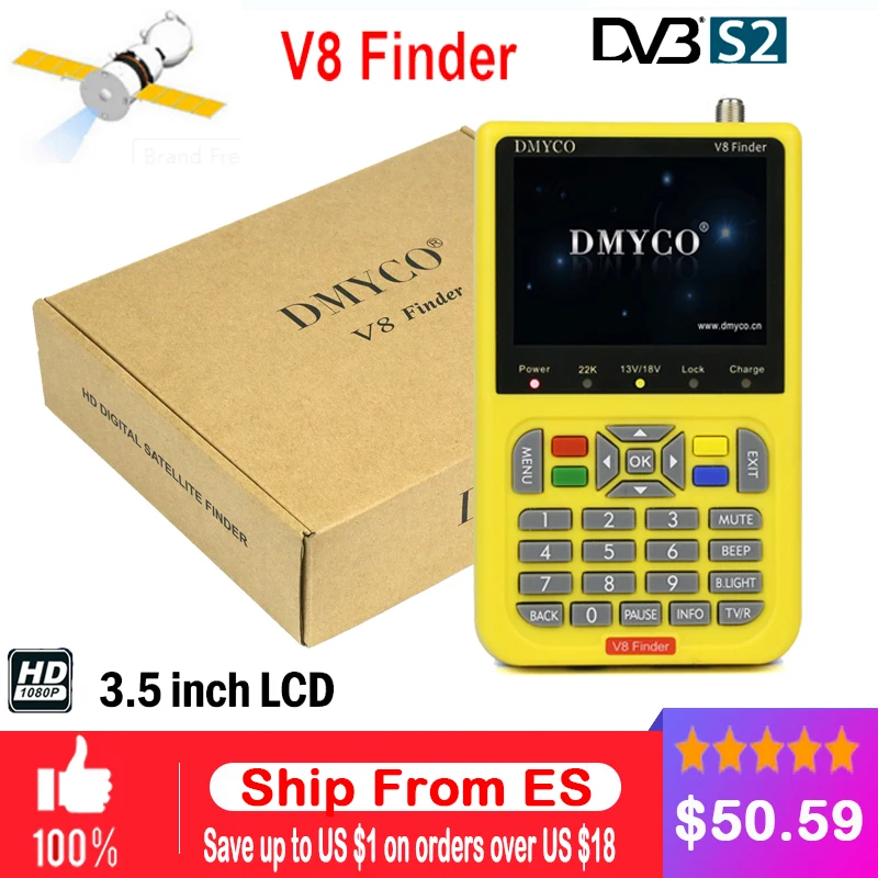 100% оригинал 2018 новейший dmyco Finder HD DVB S2 высокой четкости спутниковый искатель MPEG 2 4