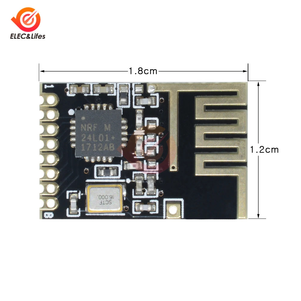 NRF24L01 SMD 2 4 ГГц беспроводной модуль приемопередатчика 1 27 мм Мини NRF улучшенная