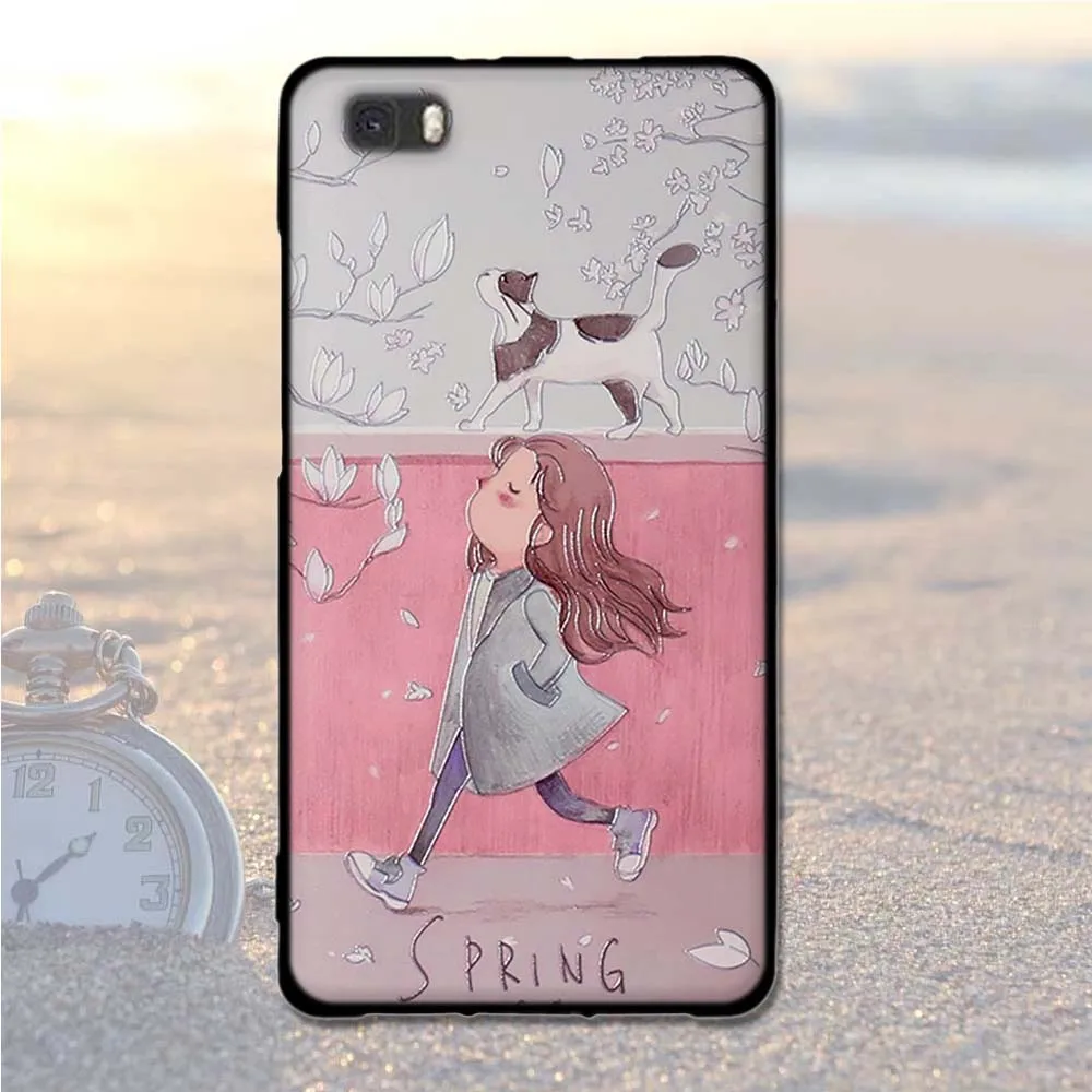 Case For Huawei P8 Lite 2016 5.0'' Soft Silicone Cover 3D Cat Bag Ascend 2015 P8Lite ALE-L21 Phone Cases | Мобильные