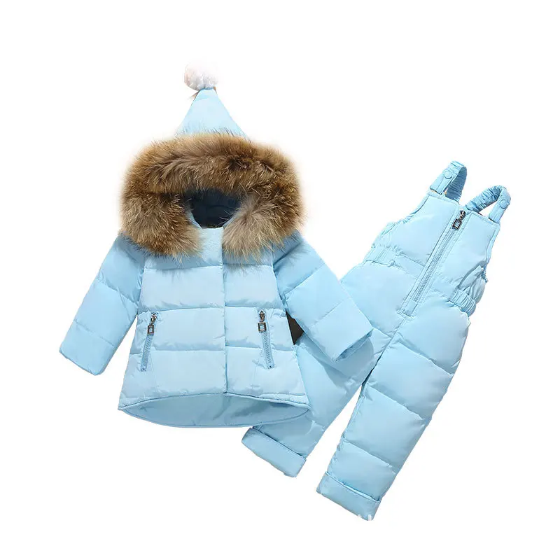 Winter Kids Clothes Girls Boys Down Coat Children Warm Snowsuit Outerwear +Romper Clothing Set Russian children's jackets | Детская